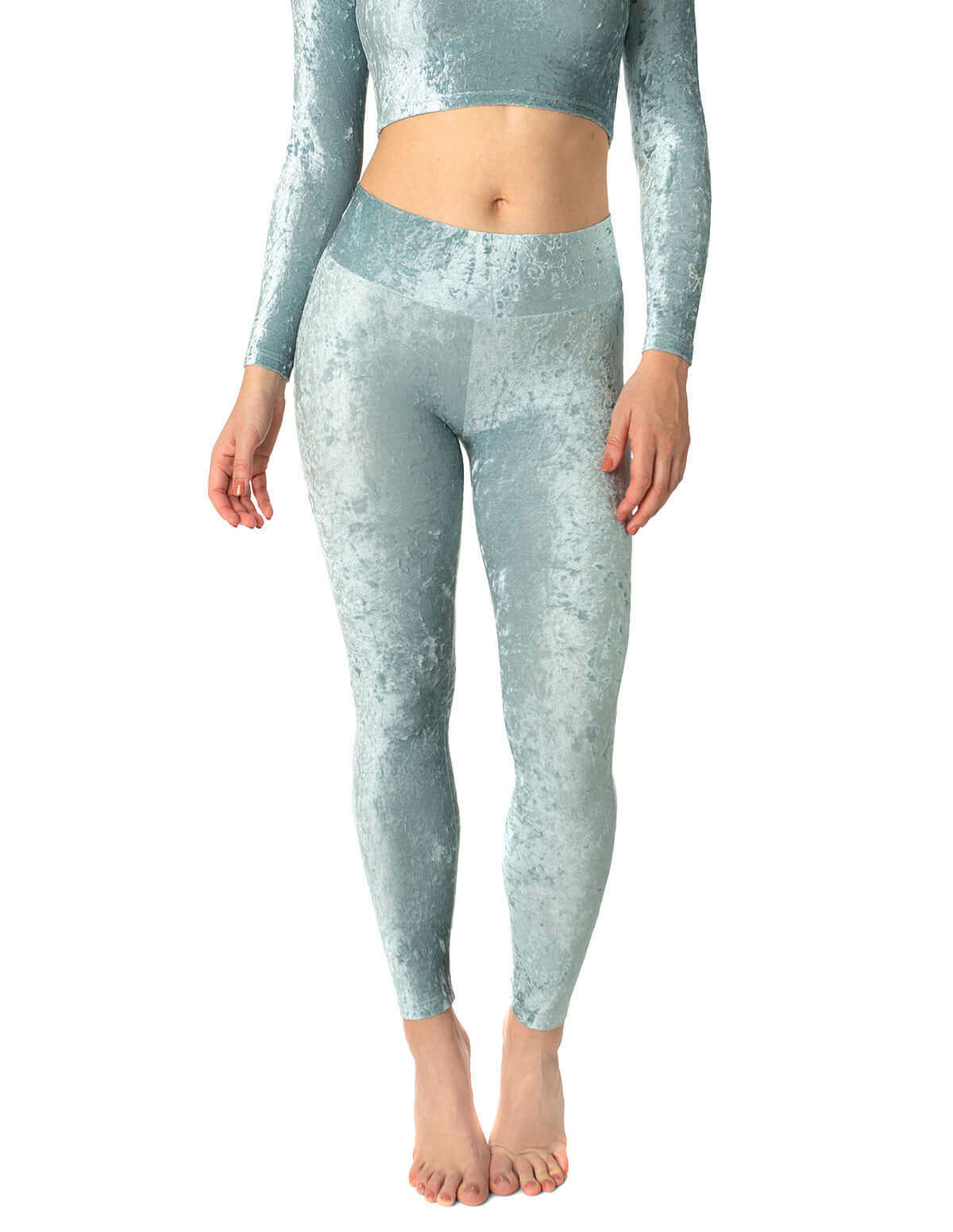 Velvet leggings, mid rise - Adriana - Image 15