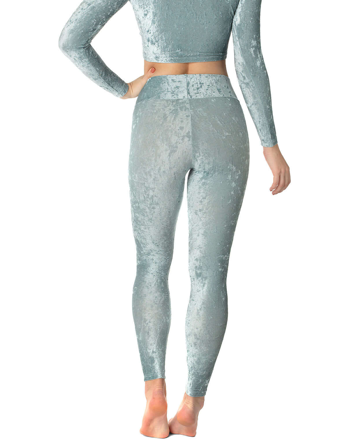 Velvet leggings, mid rise - Adriana - Image 17