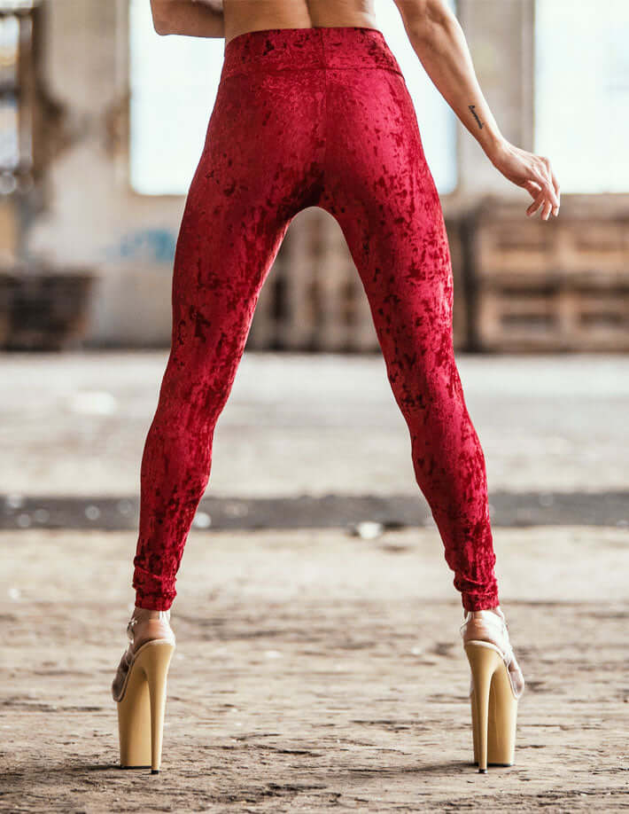 Velvet leggings, mid rise - Adriana - Image 25