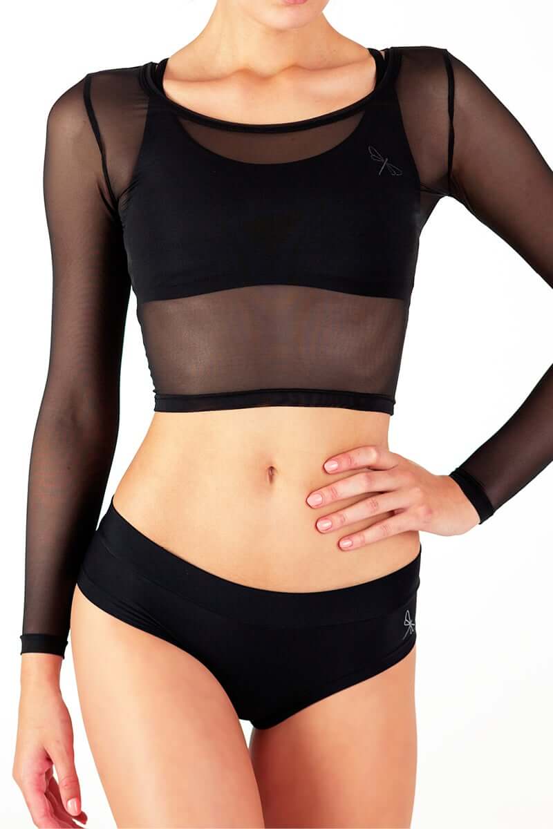 Mesh sports crop top, mesh exercise top - Image 17