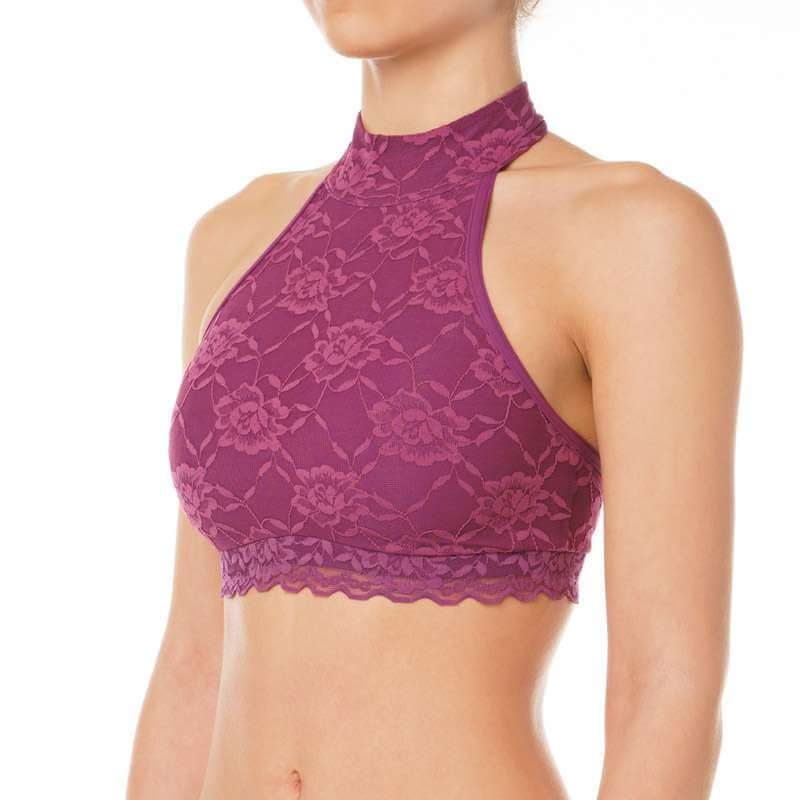 Halter neck sports bra with lace - Lisette - Image 12