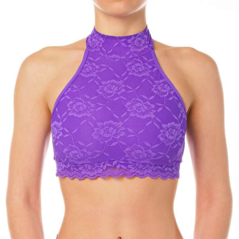 Halter neck sports bra with lace - Lisette - Image 16