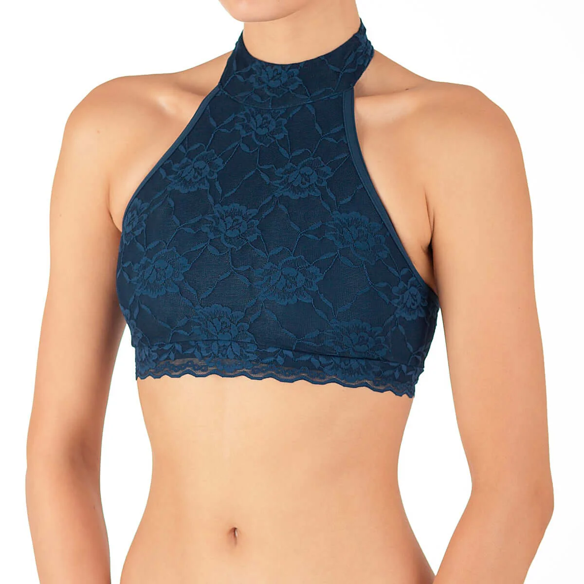 Halter neck sports bra with lace - Lisette - Image 9