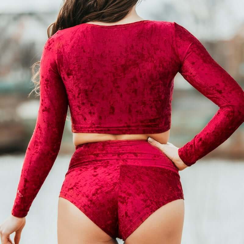 Velvet sport crop top - Pavi - Image 4