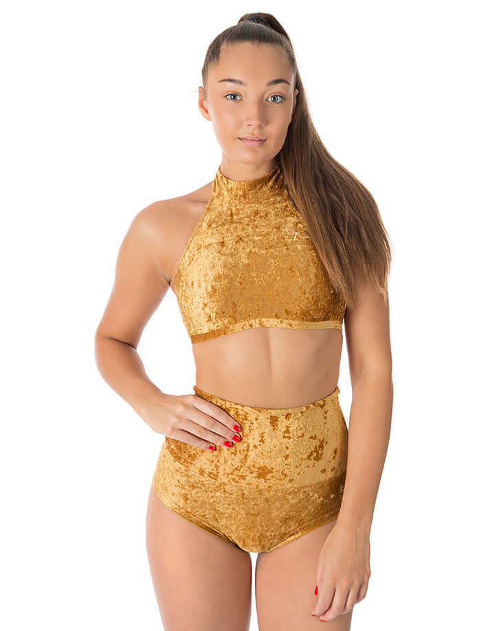 Velvet halter top sports bra - Lisette - Image 15