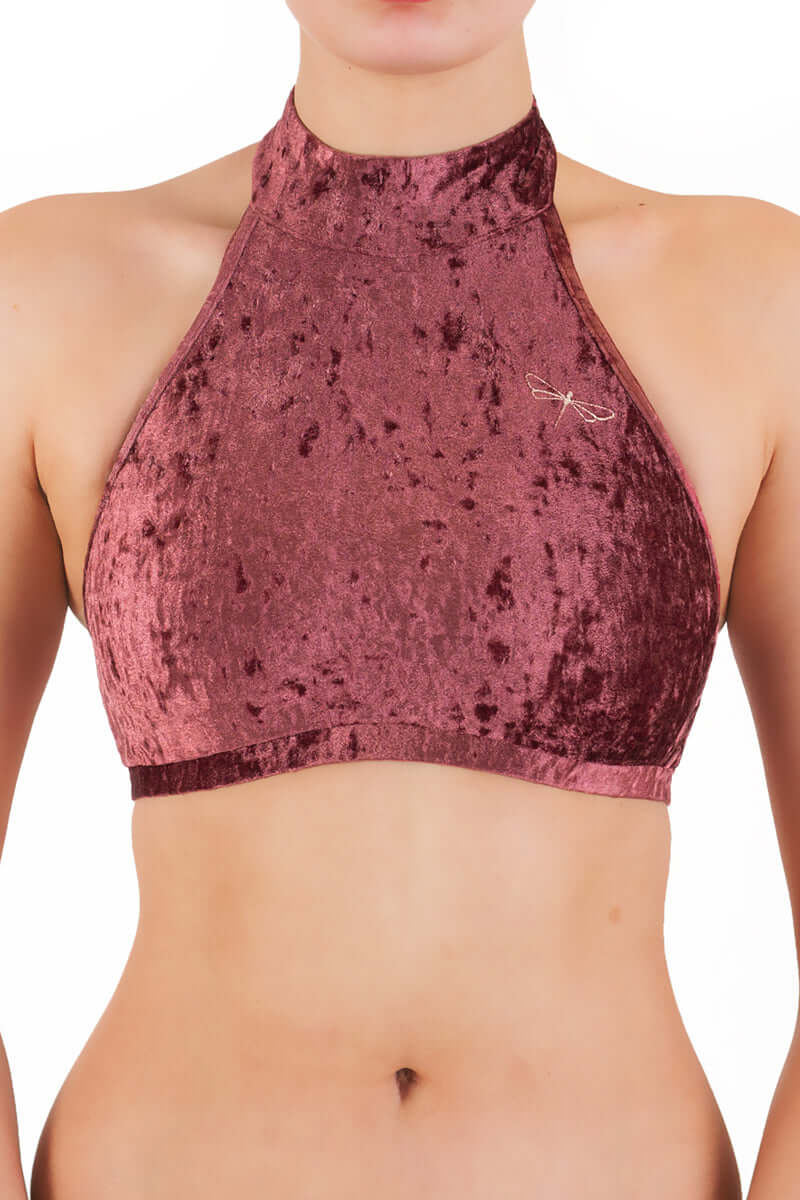Velvet halter top sports bra - Lisette - Image 18