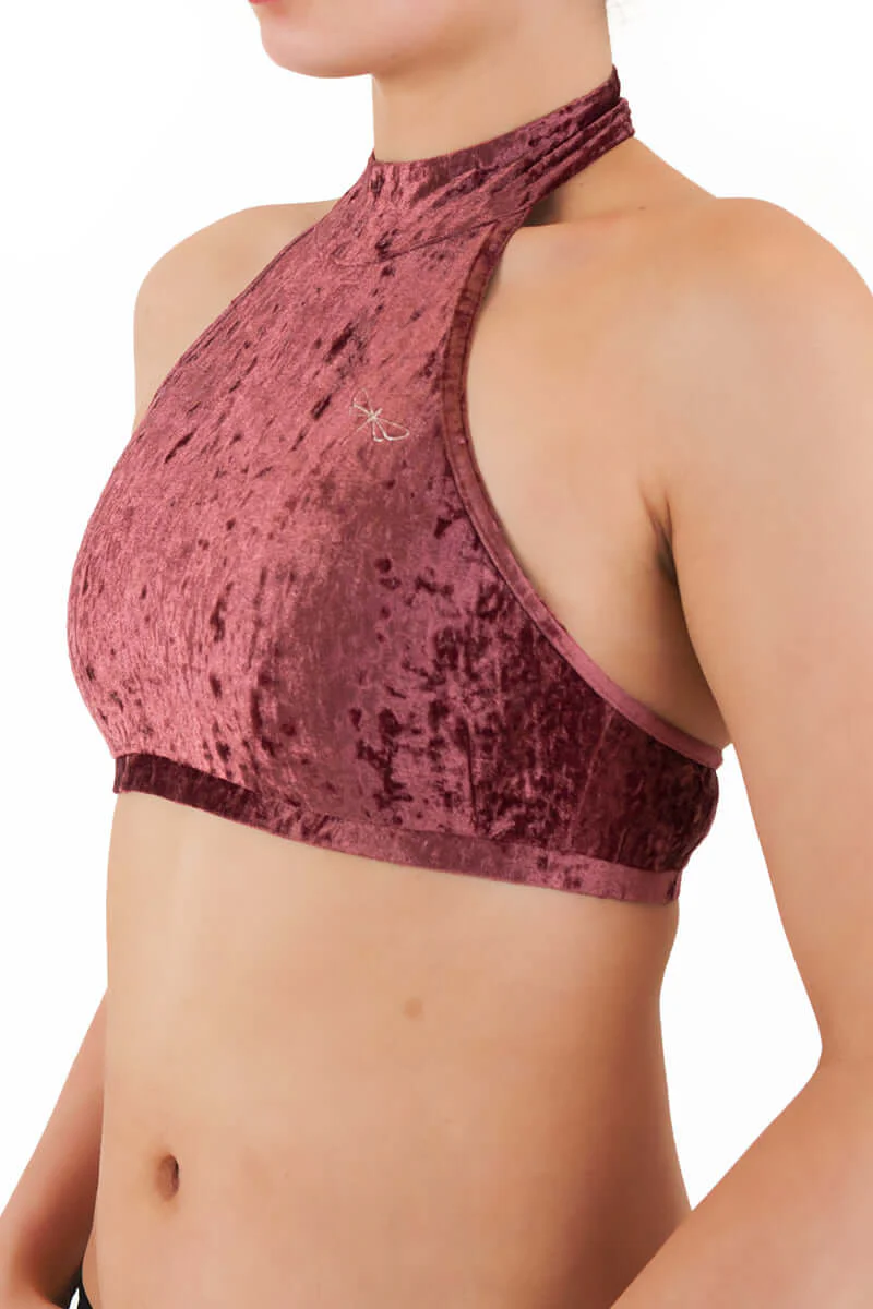Velvet halter top sports bra - Lisette - Image 19