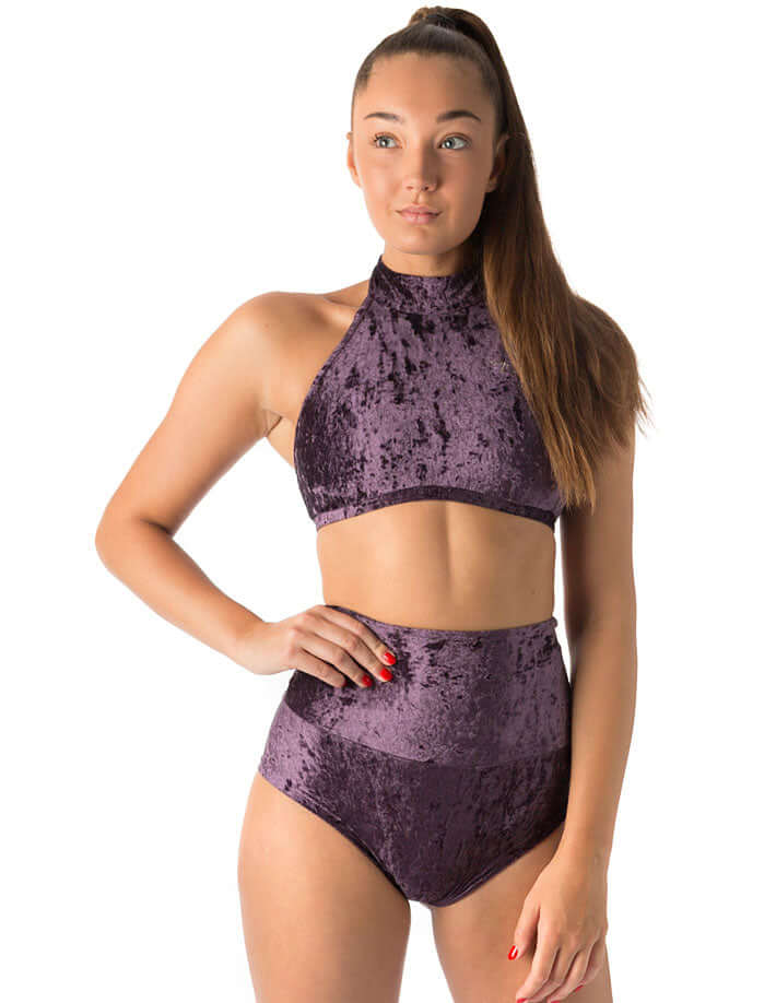 Velvet halter top sports bra - Lisette - Image 3