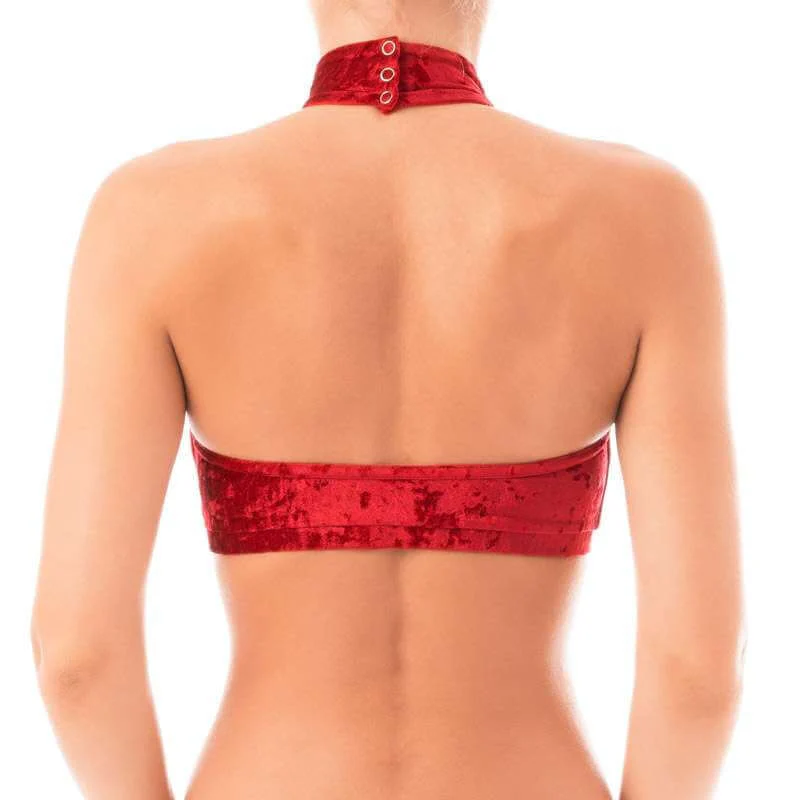 Velvet halter top sports bra - Lisette - Image 34