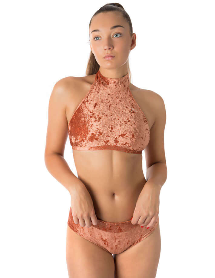 Velvet halter top sports bra - Lisette - Image 5