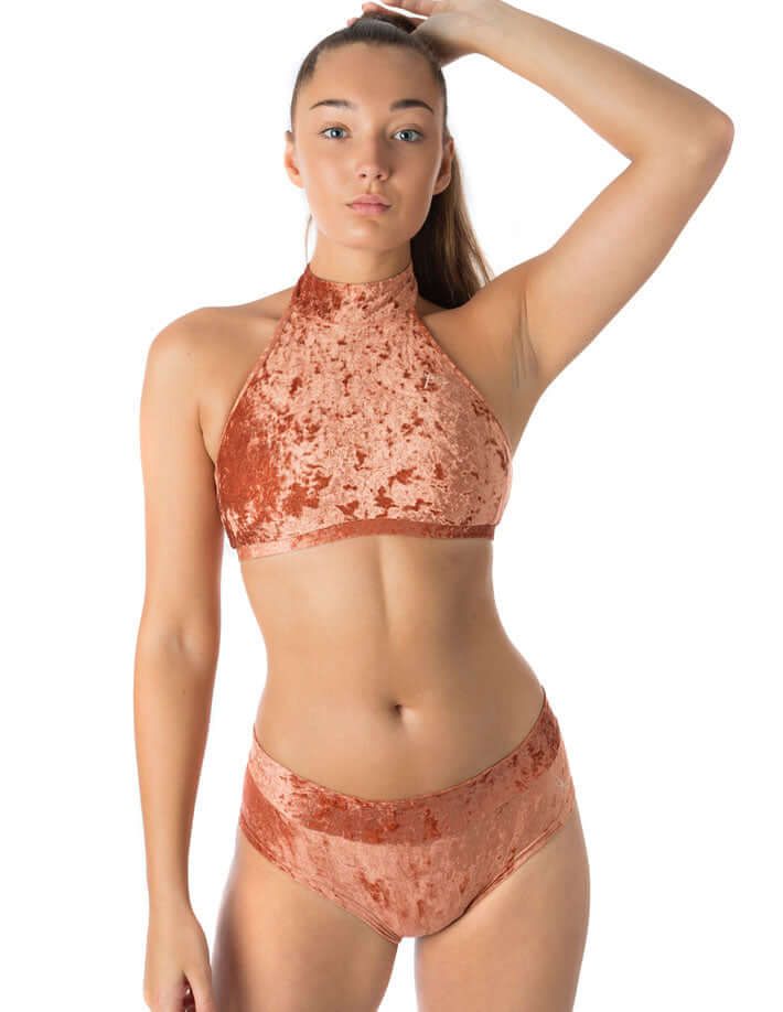 Velvet halter top sports bra - Lisette - Image 7